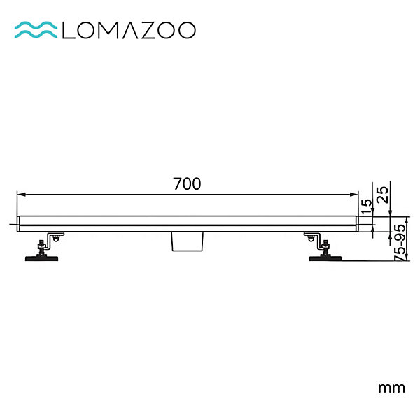 Caniveau De Douche Lomazoo Nilo - 70 Cm - Doré - Or