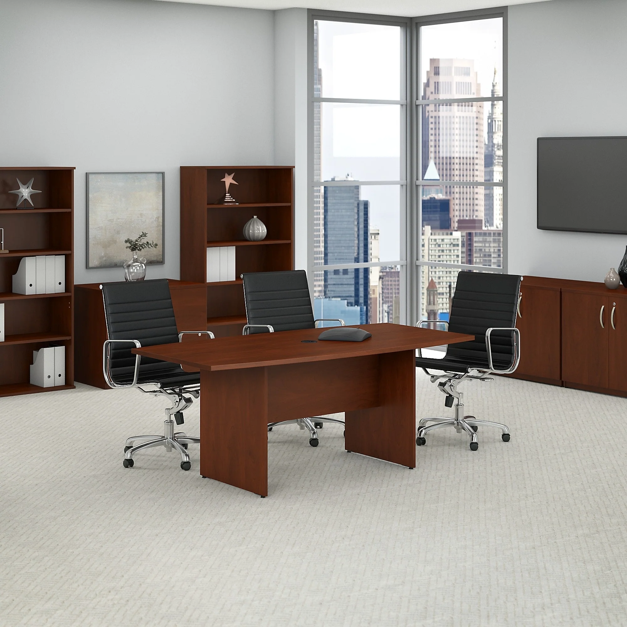 Bush Business Furniture 72W Office Conference Table with Wood Base