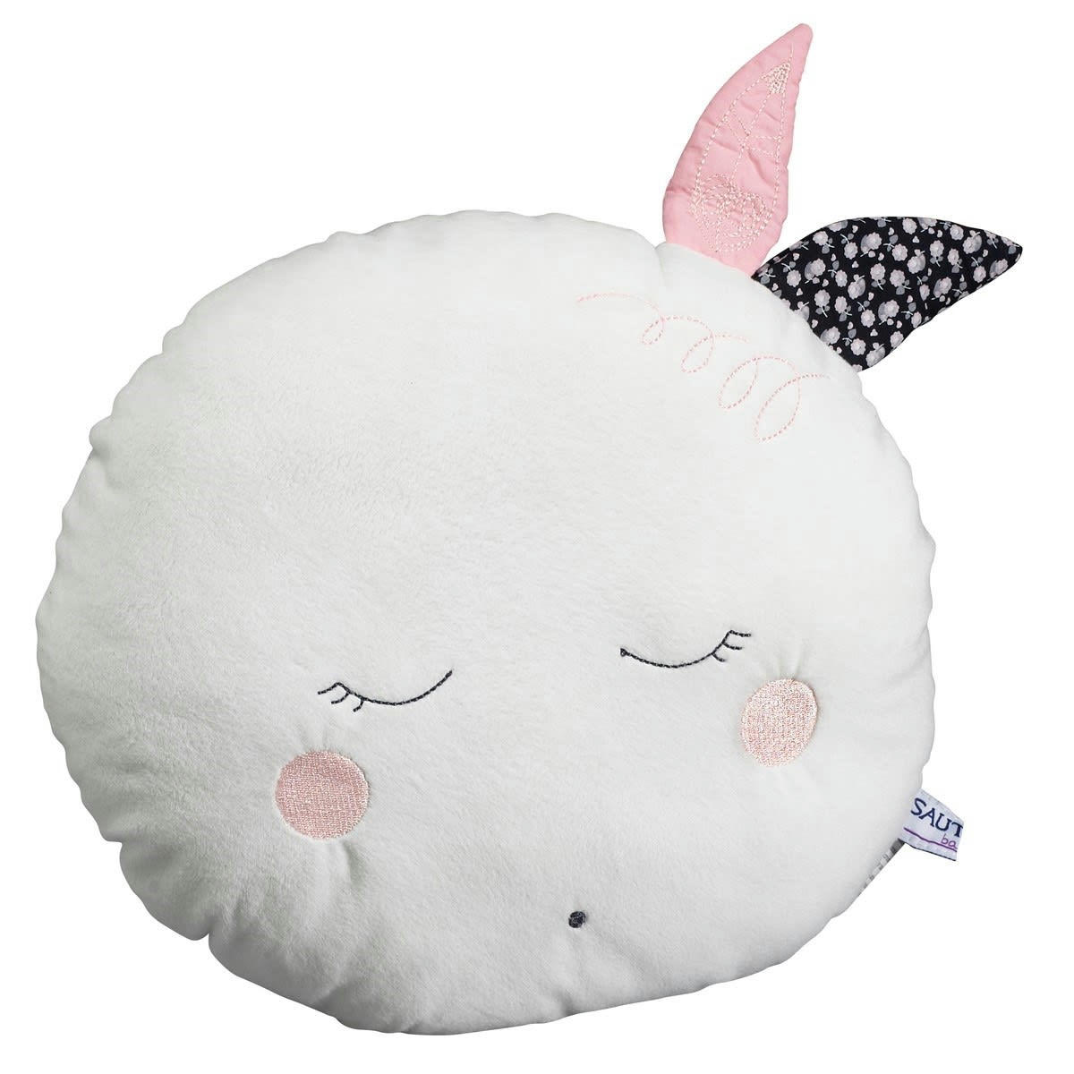 MISS FLEUR DE LUNE - Coussin déco lune 30x30cm en polyester blanc