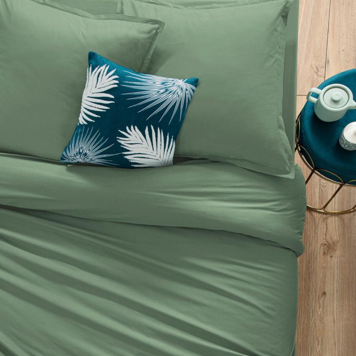 Cotton sheet Celadon blue, 240x290 cm