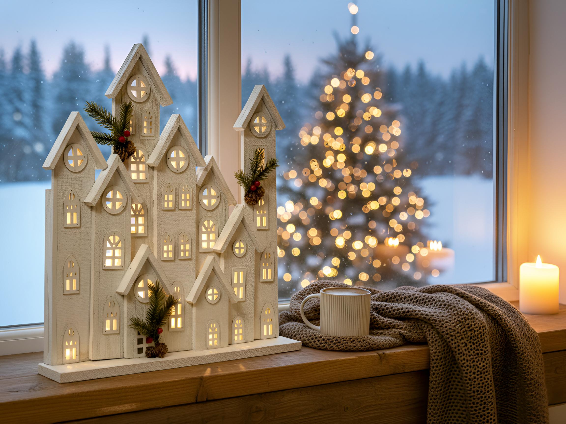 Christmas Decoration LED MAAVESI House 53 cm White