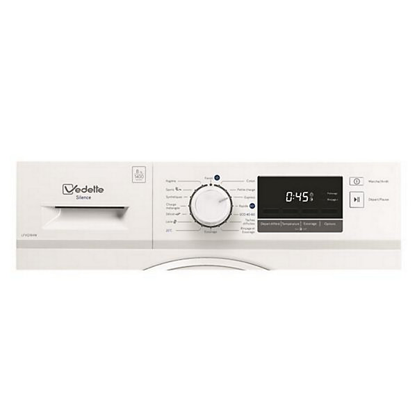 Lave-linge frontal 8kg 1400 tours/min Vedette LFVQ184W
