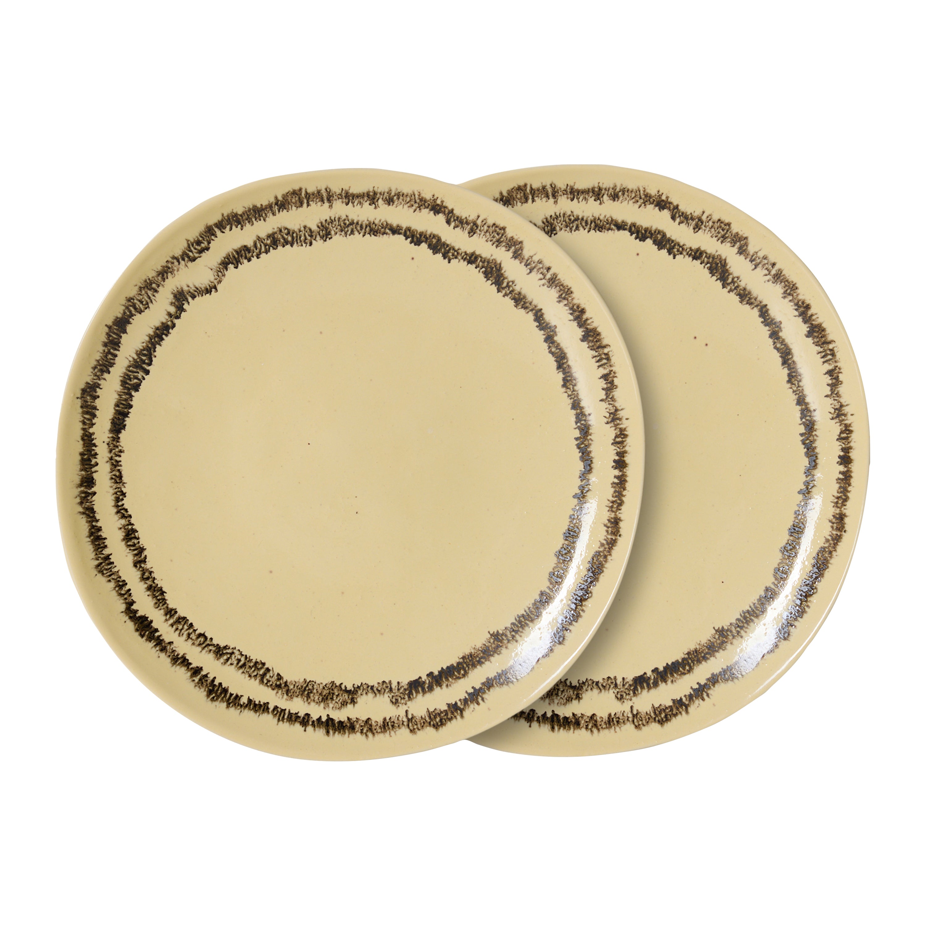 HKliving 70's Ceramics Bord Ø 22 cm - Set van 2 - Vanilla