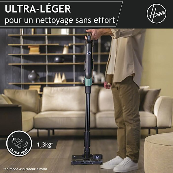 Aspirateur Balai sans Fil - HOOVER HF201P - 165 W - Autonomie : 40 min - 1 L - 3 niveaux de puissance