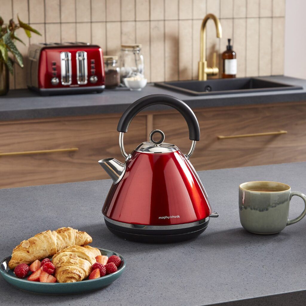 Morphy Richards Accents Pyramid 1.5L Kettle Metallic Red