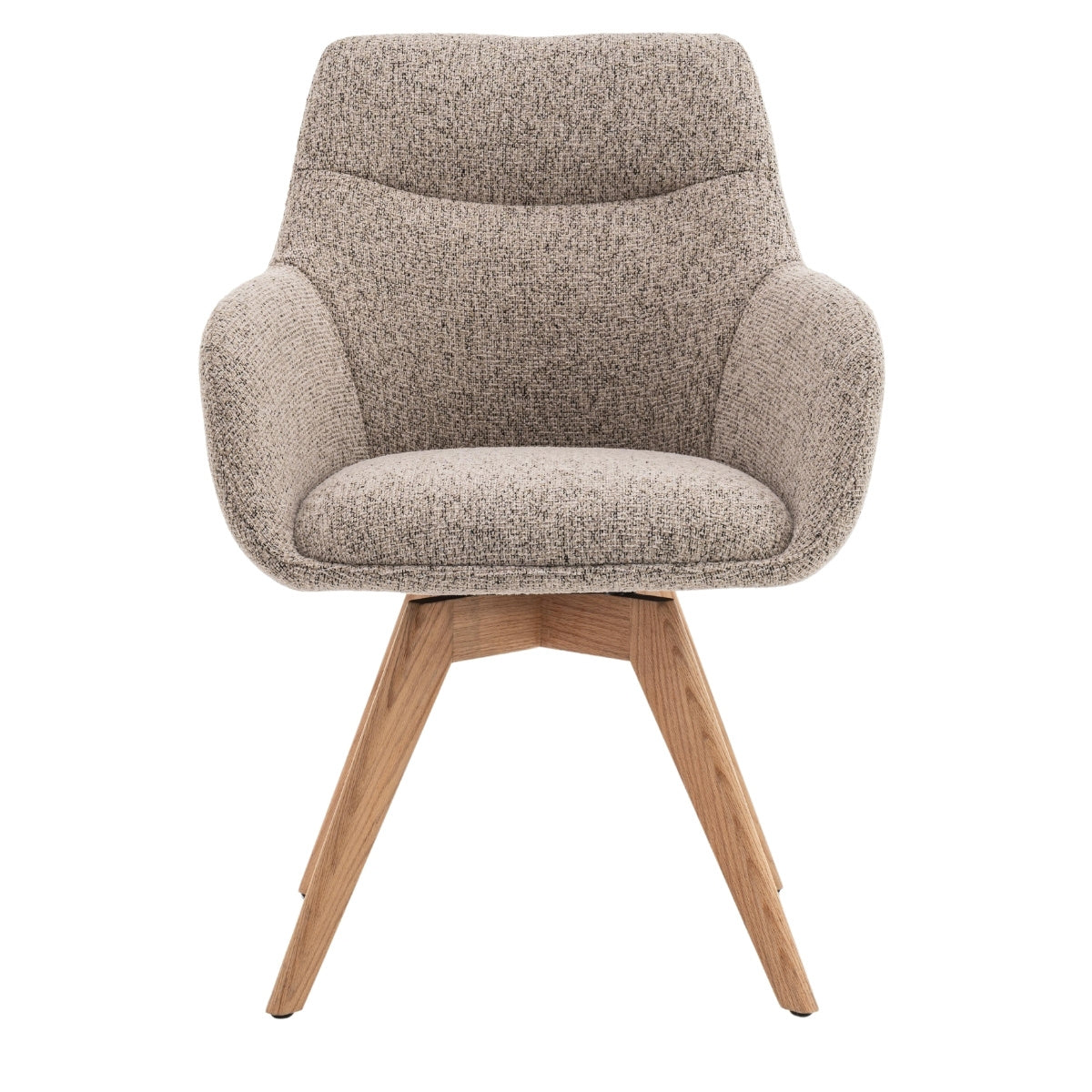 DÉJA Living Eetkamerstoel Noé - Taupe/Naturel - Draaibaar - Set van 2