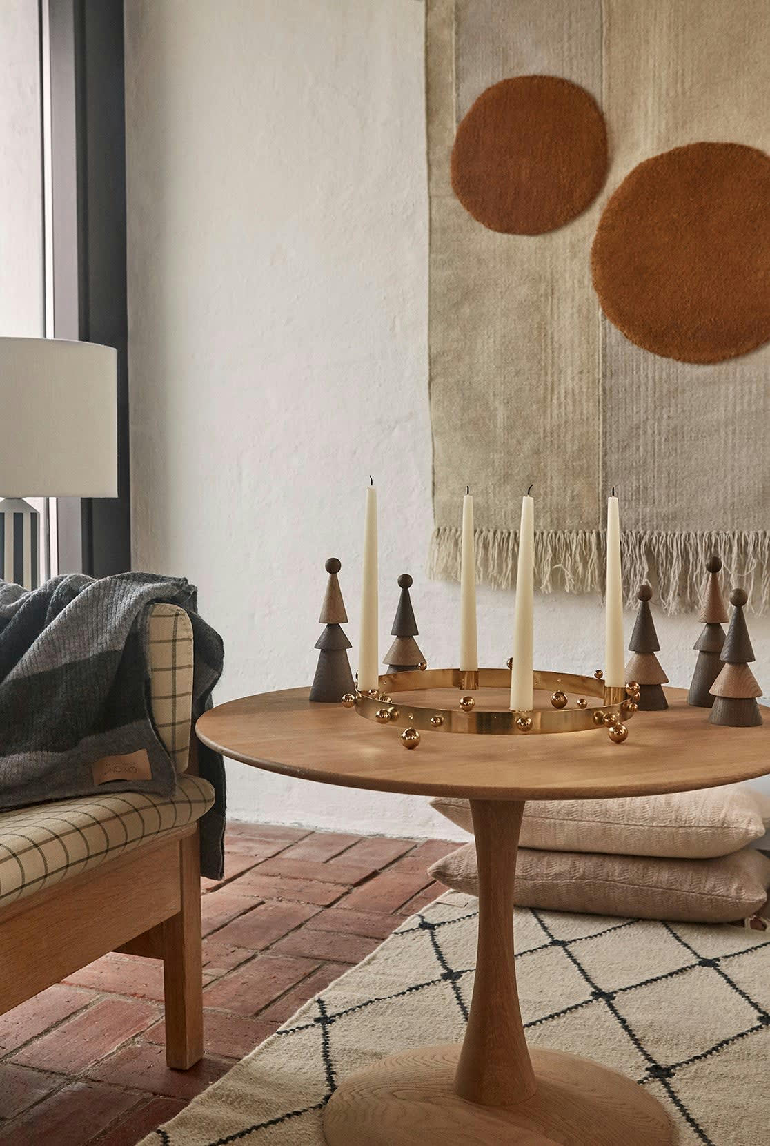 PERLE DE L'AVENT - Bougeoir Noël marron en acier inoxydable Ø33x5,5cm