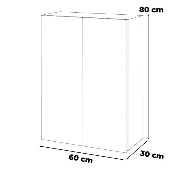 Szafka łazienkowa wisząca 60cm bezuchwytowa biała matowa
