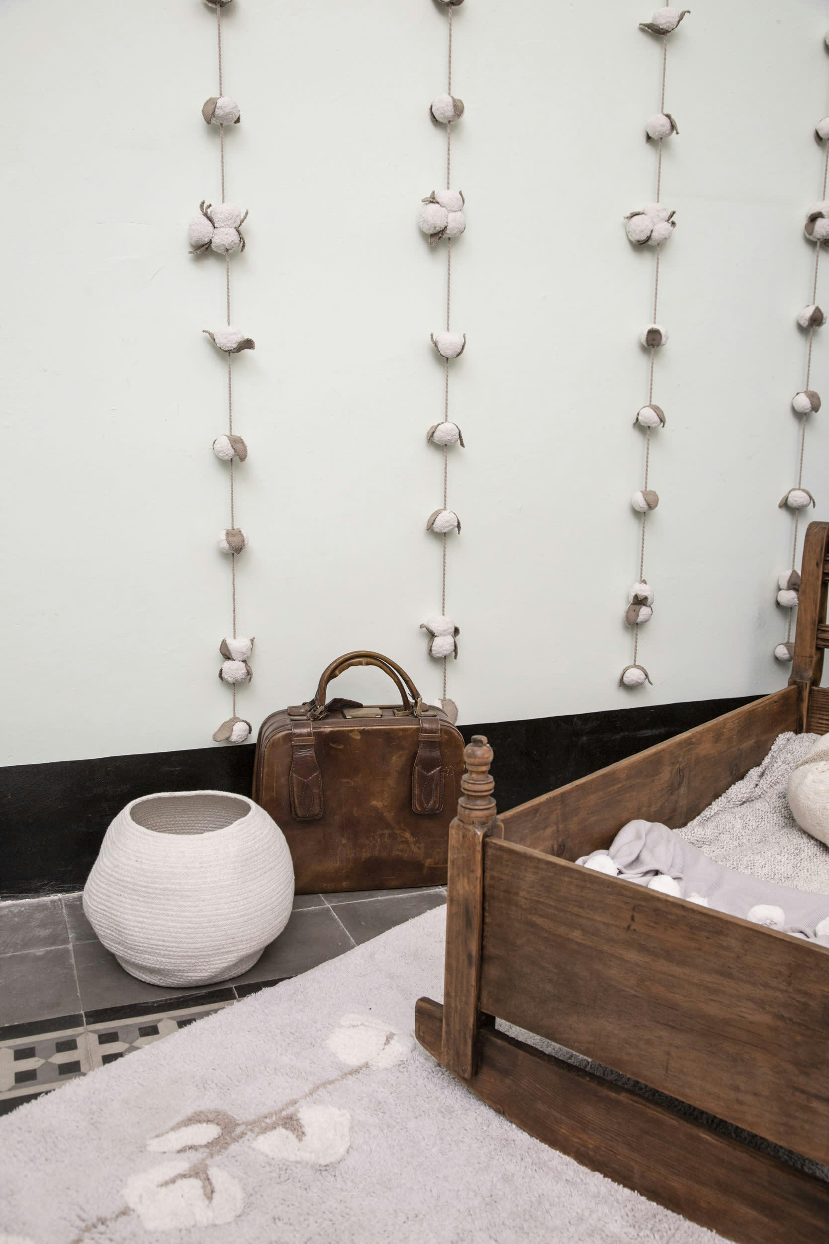 TRIBUTE TO COTTON - Panier boule coton ivoire 30xØ30