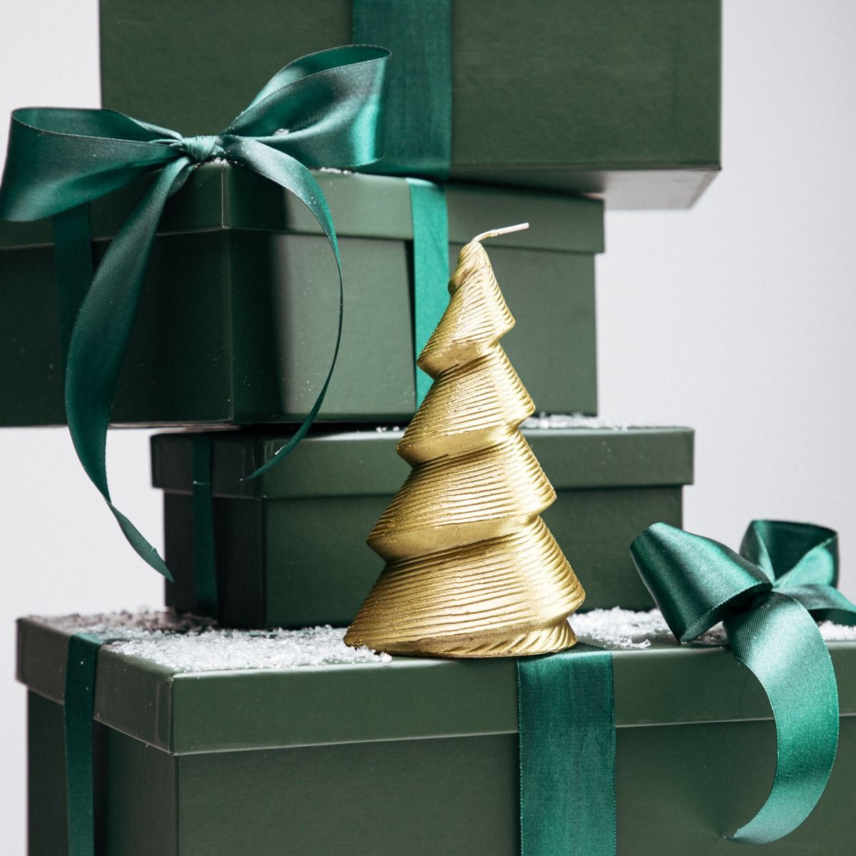 Świeca LAPLAND choinka złota 15 cm