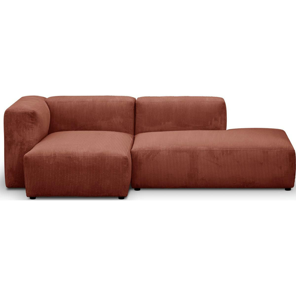 MODULO NEW - Canapé modulable angle gauche 3/4 places en velours côtelé rouille