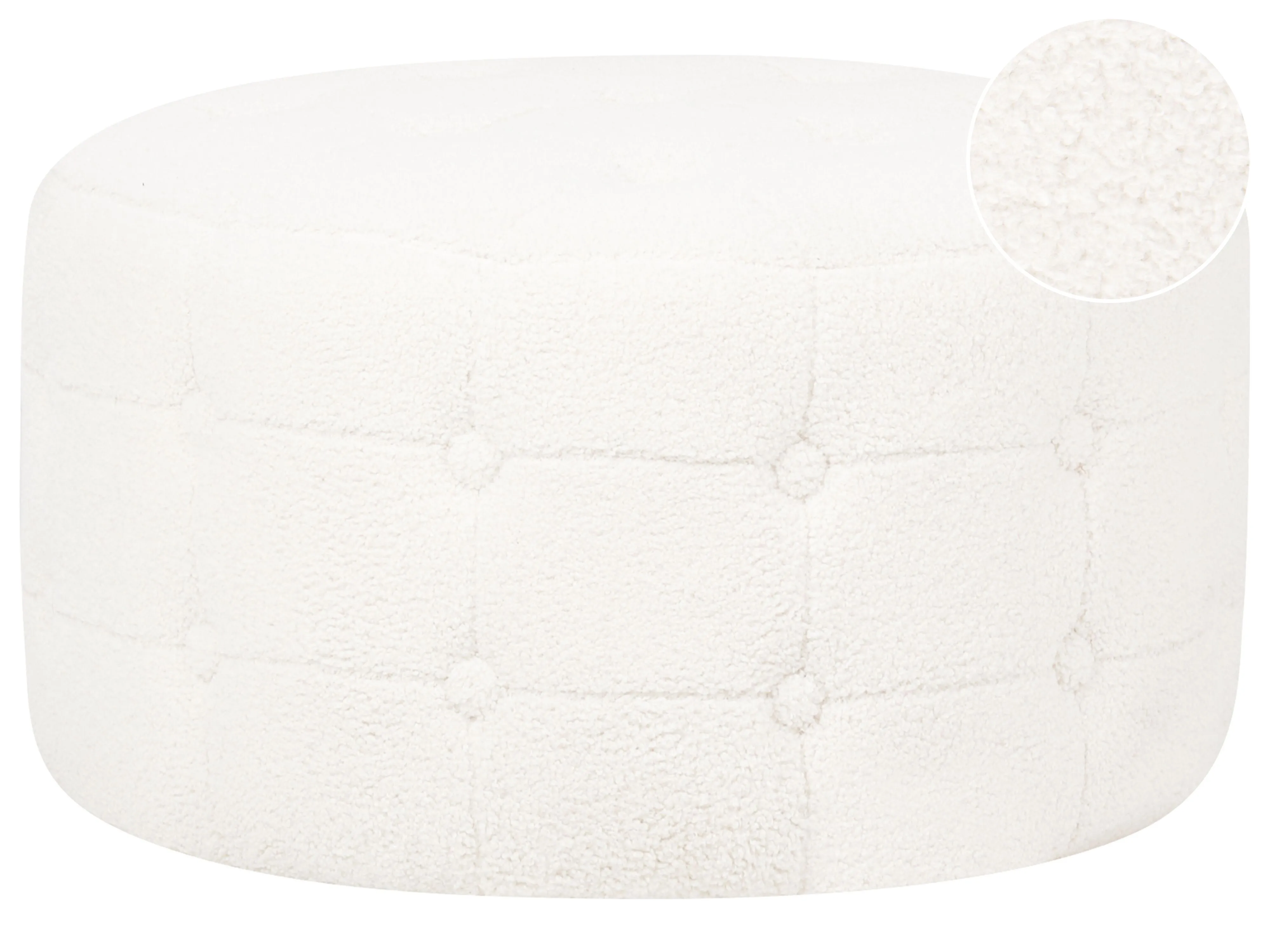 Pouffe TAMPA Boucle White
