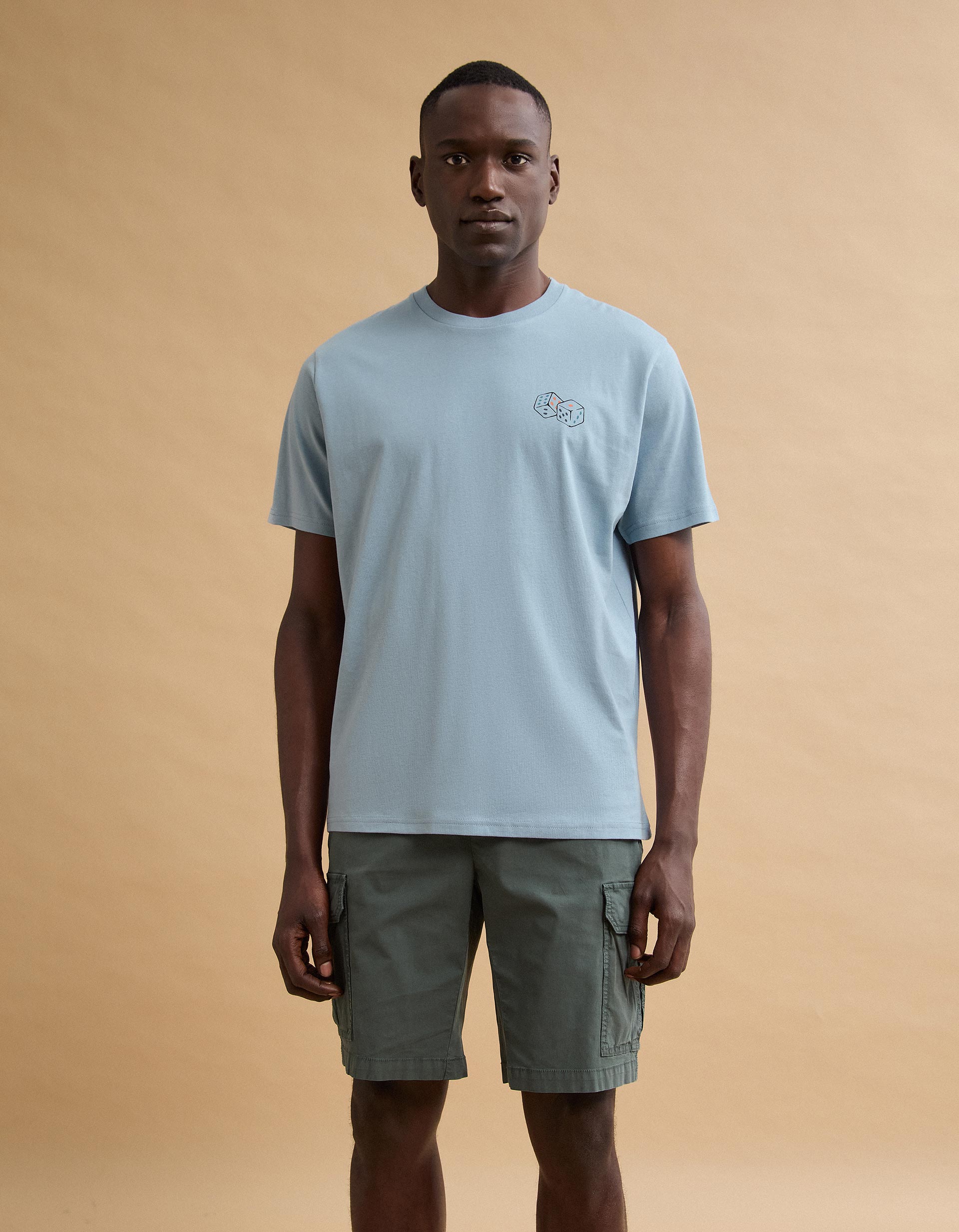 T-shirt Estampada, Homem, Azul Claro