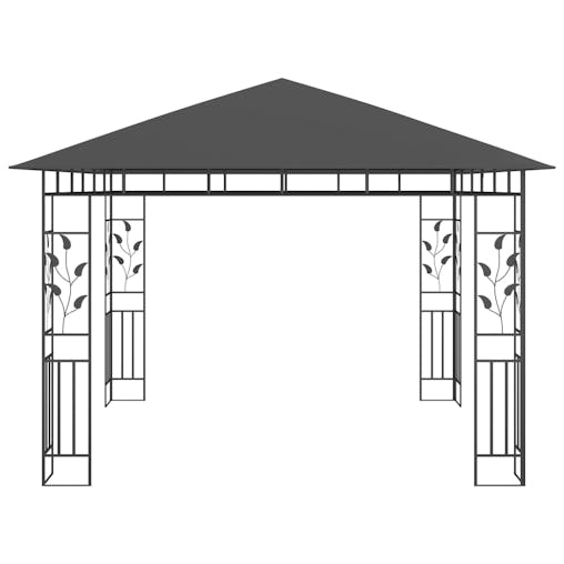 NNEVL Gazebo with Mosquito Net 3x3x2.73 m Anthracite 180 g/m&sup2;