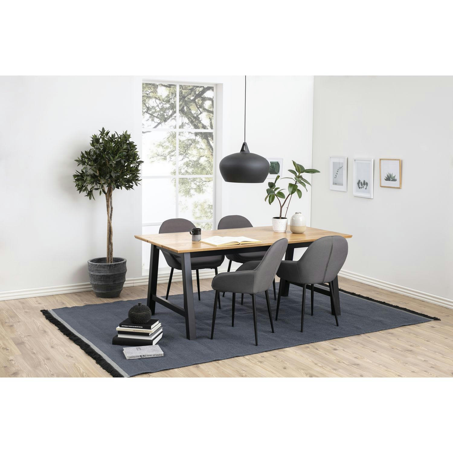 CANDICE - Lot de 2 chaises de salle à manger candice avec accoudoirs noir