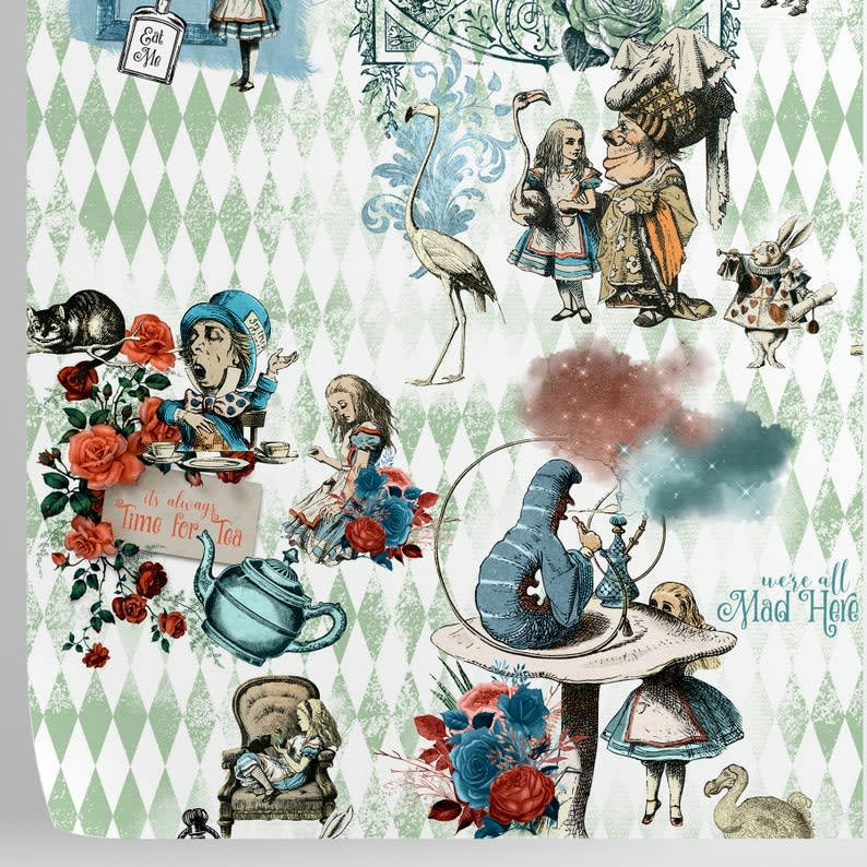 BAMBINI - Papier Peint Alice au Pays des Merveilles 250x200 cm