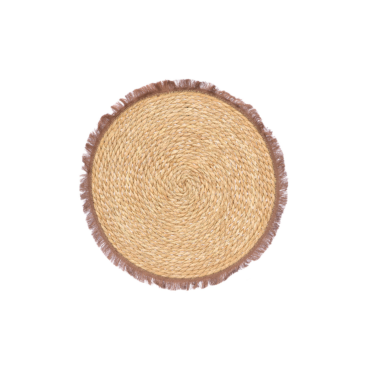 Individual de mesa com franjas castanho 38cm