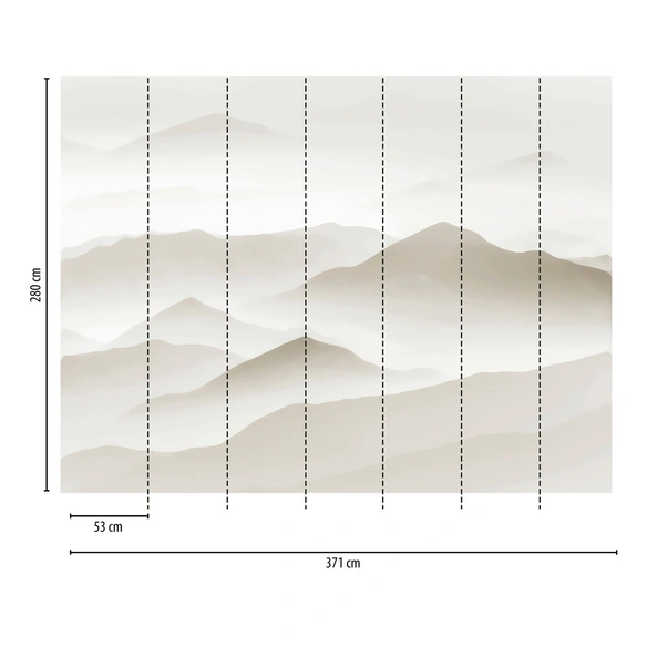 Vliestapete, Landschaft, LxB: 371x280 cm, beige