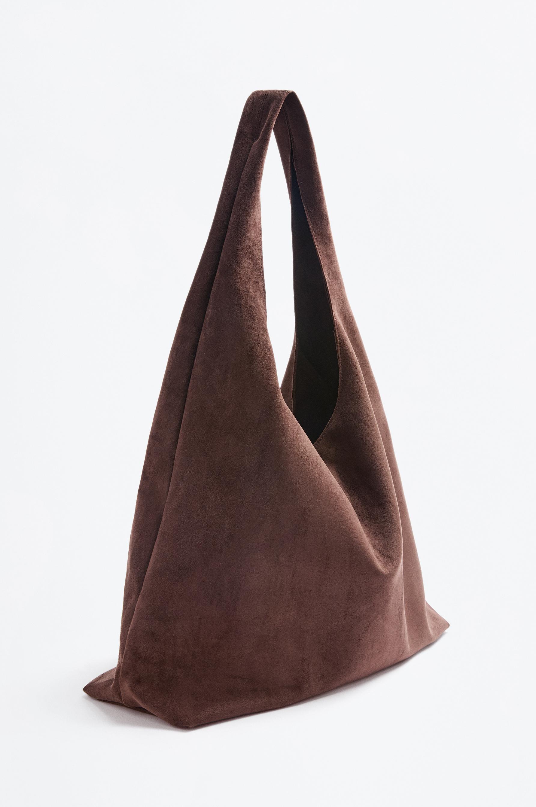 Bolso shopper saco efecto suede