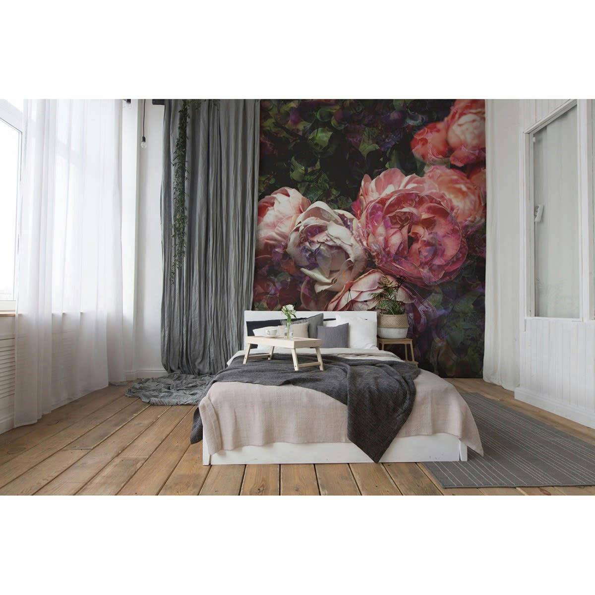 ROSES ANTIQUES - Papier peint panoramique en Papier Multicolore  240x270