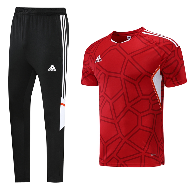 Adidas Short Sleeve Training Jersey Set - AD01- Red/Black