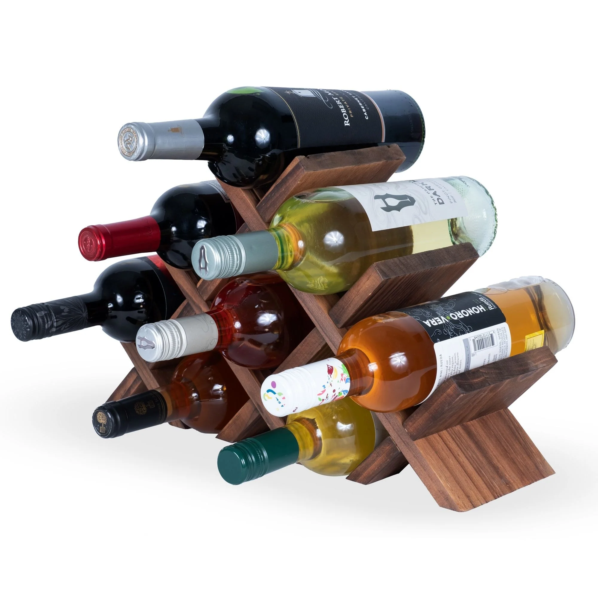 Rustic State Alella Tabletop Wine Rack with Stemware Rack