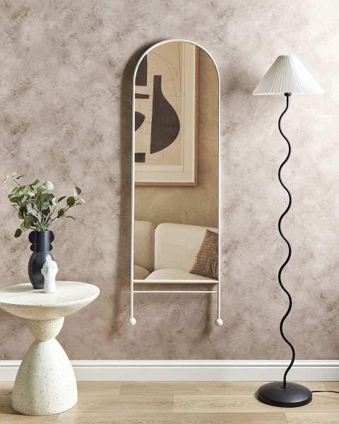Lustro ścienne metalowe 45x145 cm białe