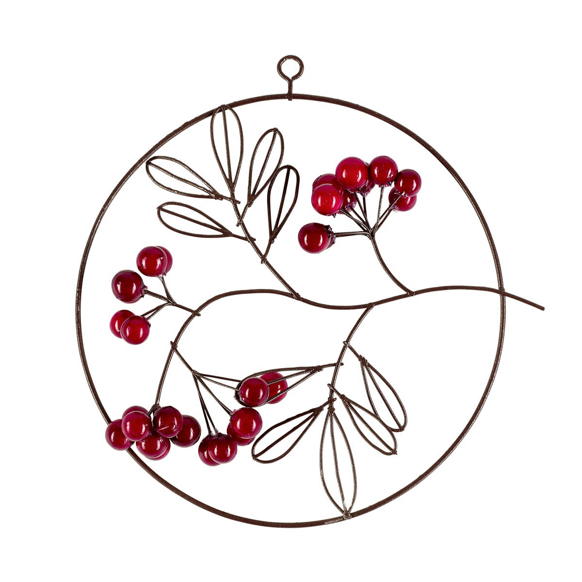 - Décoration murale en métal branche de baies D20