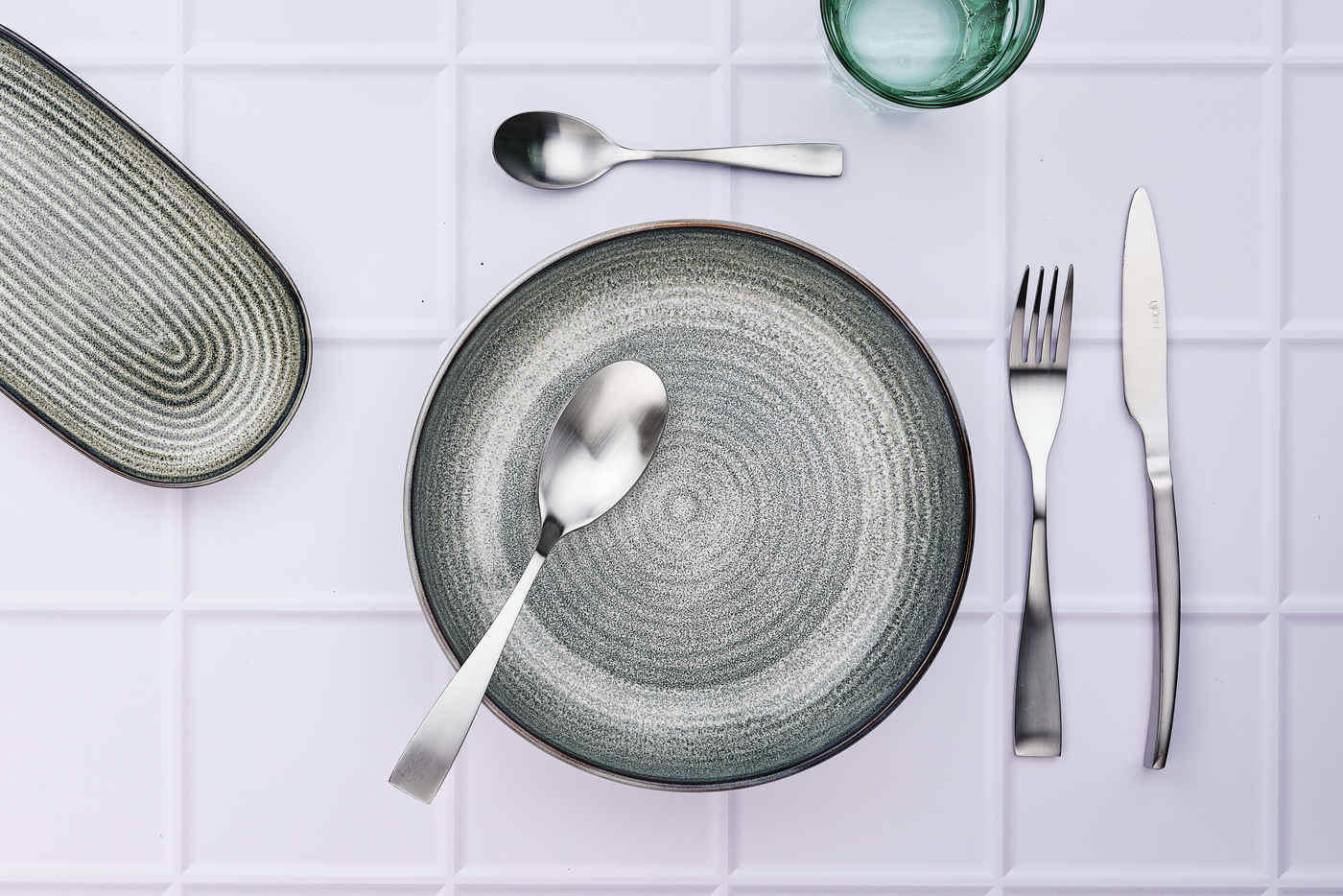 NUDE - Lot de 24 couverts de table en inox argent