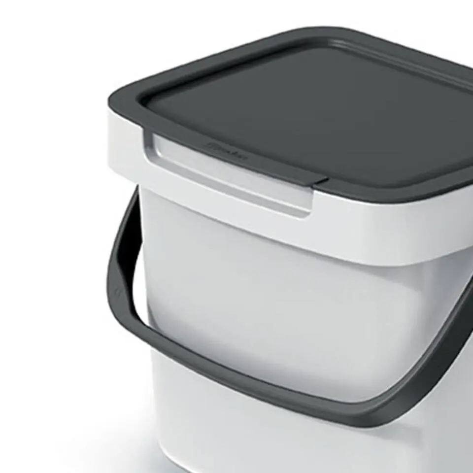 Keden GFT aanrecht afvalbak - creme wit - 3L - 19 x 17 x 15 cm