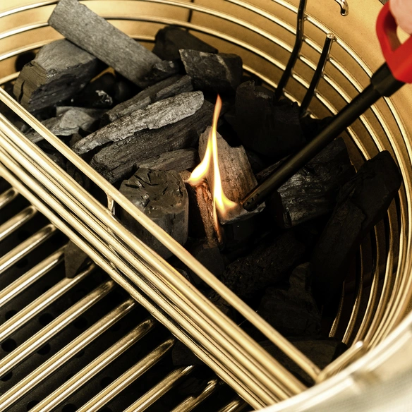 Kohlekorb, für Kamado Joe Classic, silber
