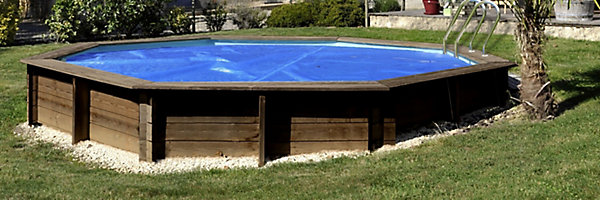 Bâche été à bulles pour piscine bois ovale 8 pans Orange