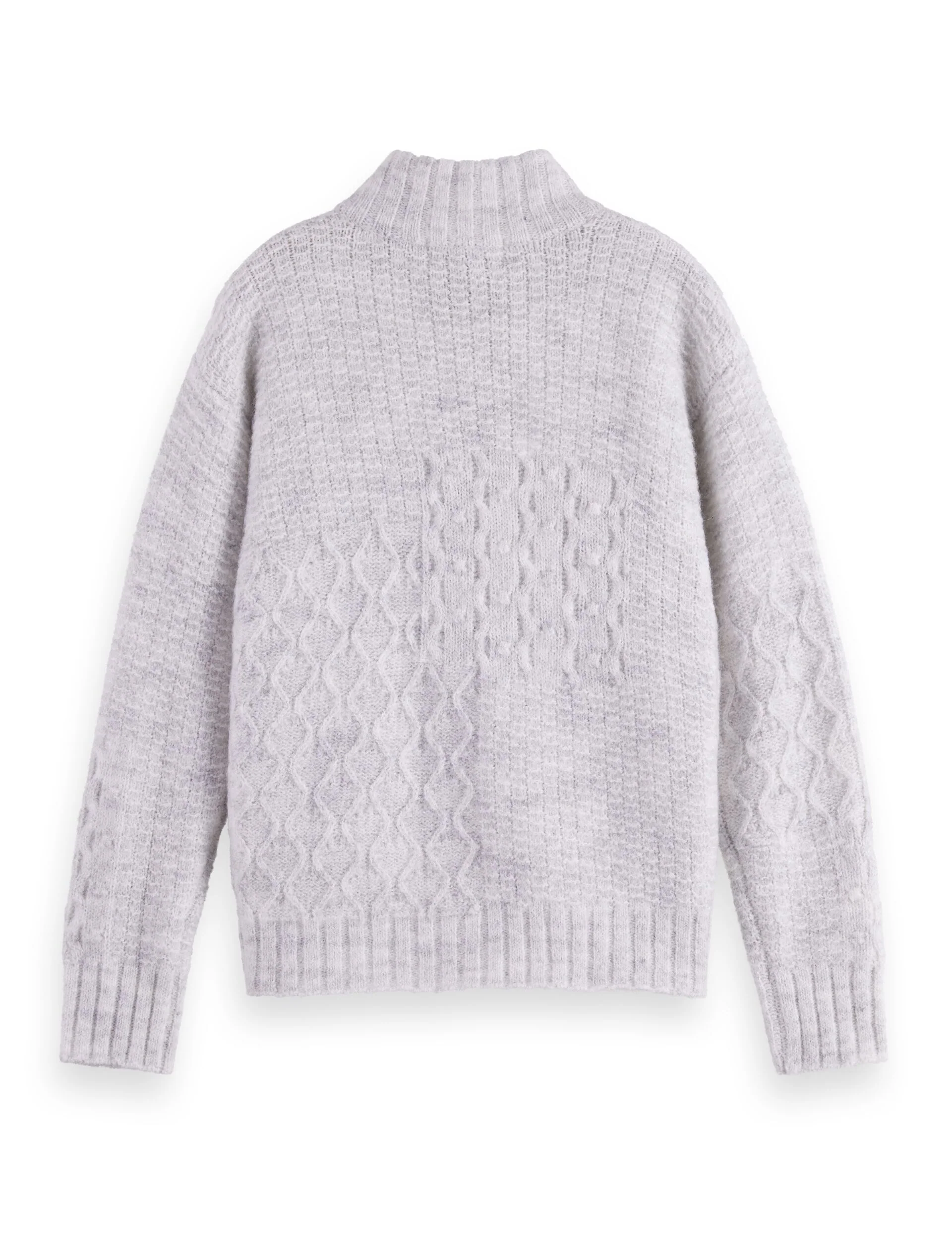 Girls' Patchwork melange alpaca-blend cardigan