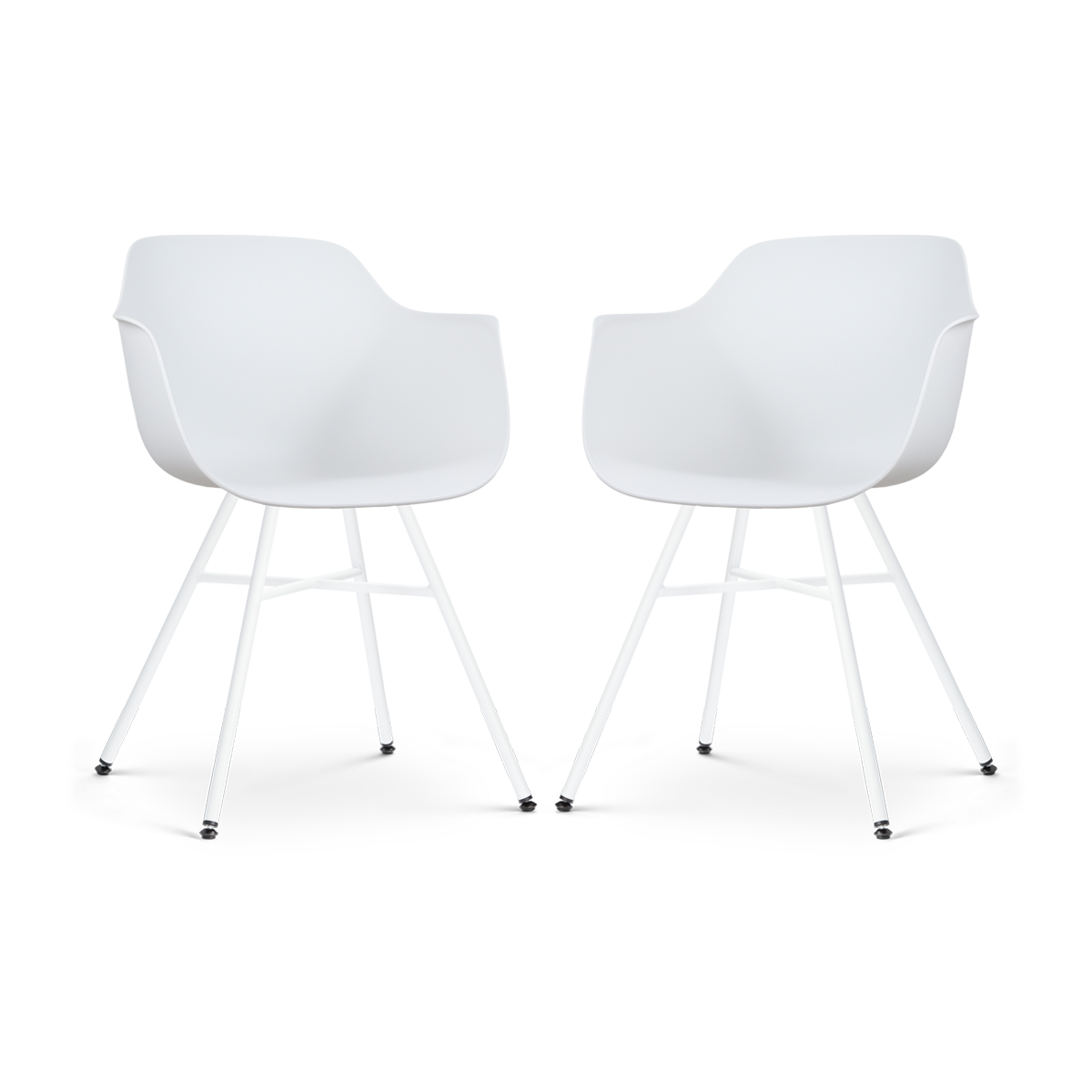 Nolon Noa-Puk Eetkamerstoelen Set van 2 - Wit - Wit Onderstel