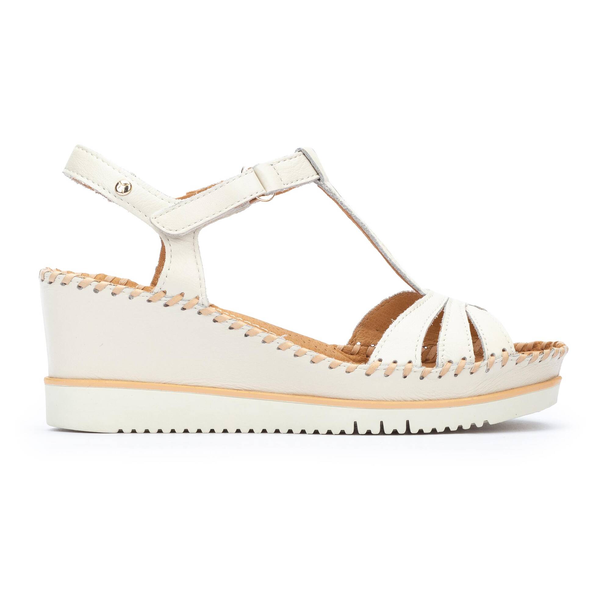 AGUADULCE - Sandalias con cuña y tiras de piel para mujer