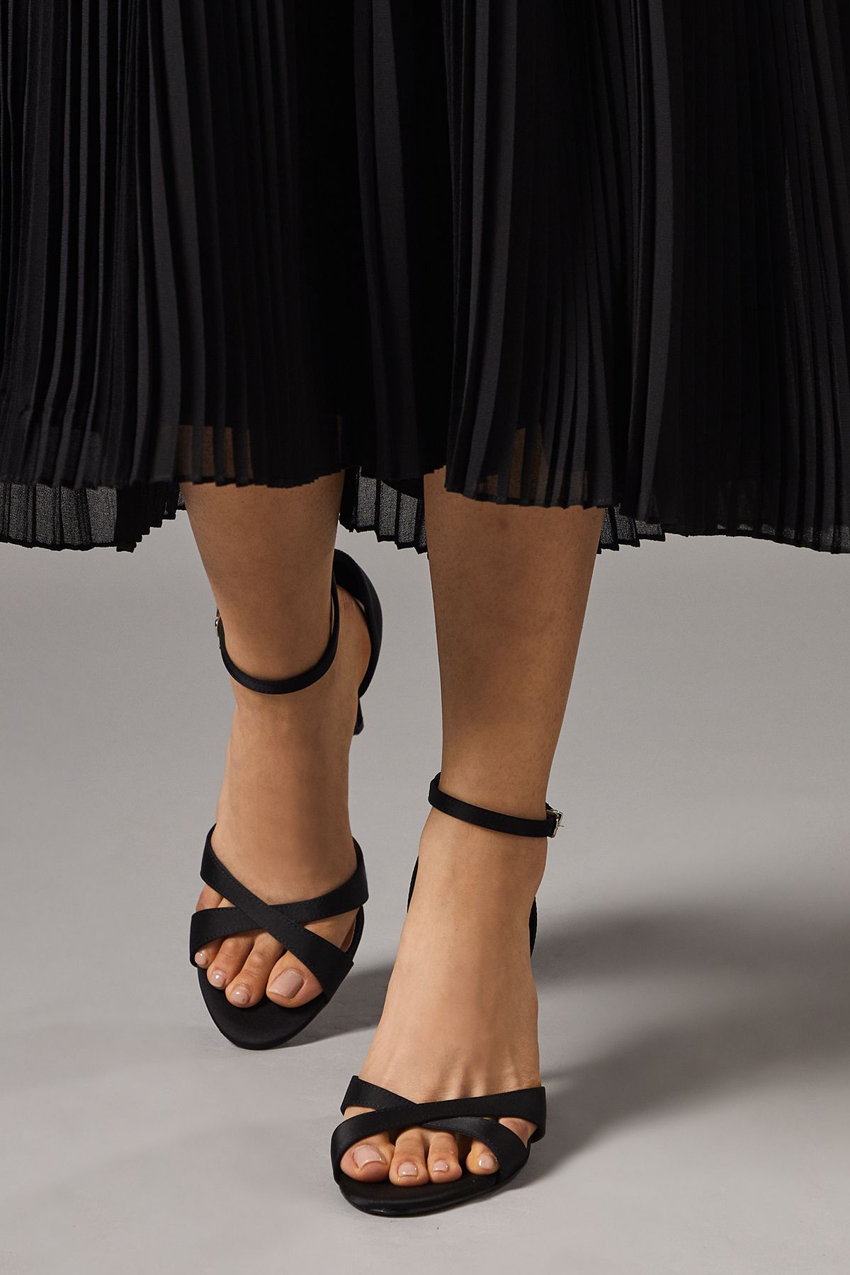 Coast Cadenza Satin Cross Strap High Stiletto Heel Sandals