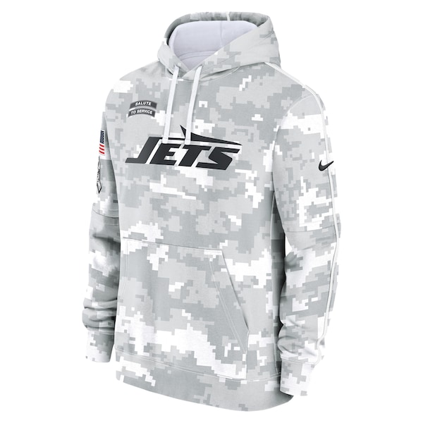 New York Jets Nike 2024 Salute to Service Club Fleece Pullover Hoodie - Arctic Camo