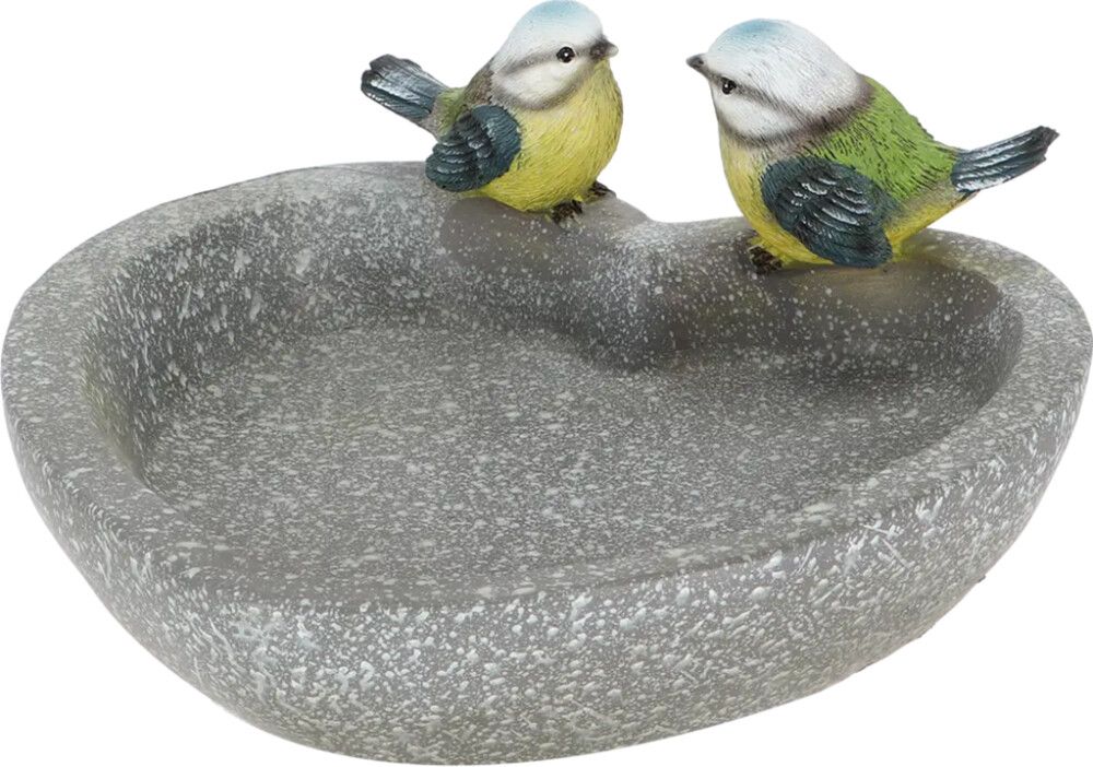 FUGLEBAD GARDENLIFE HJERTEFORMET MED 2 FUGLER PLAST 21,7X21,2X9,7 CM