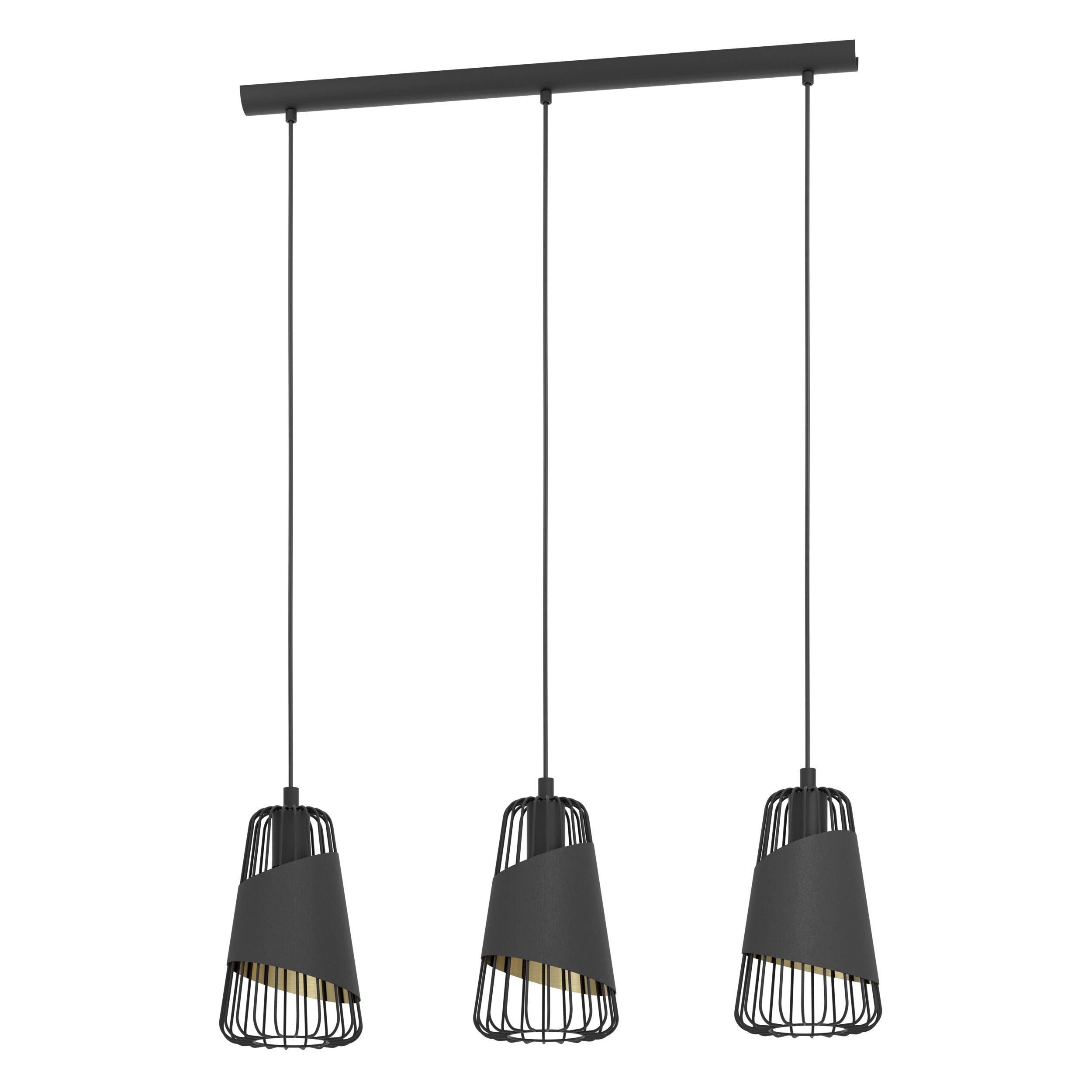EGLO hanglamp Austell - e27 - 76,5 cm - zwart/goud