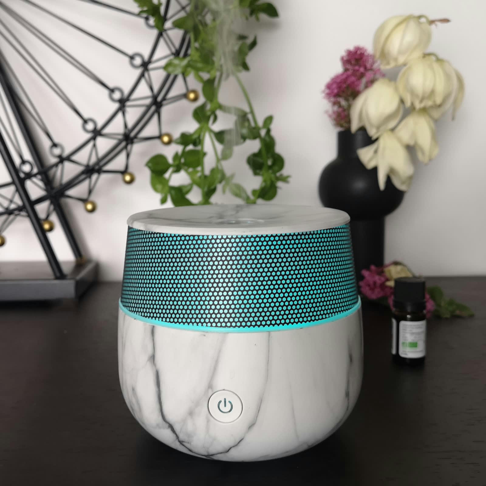 KAILO - Diffuseur d'Huile Essentielle Imitation Marbre lumière led- H12