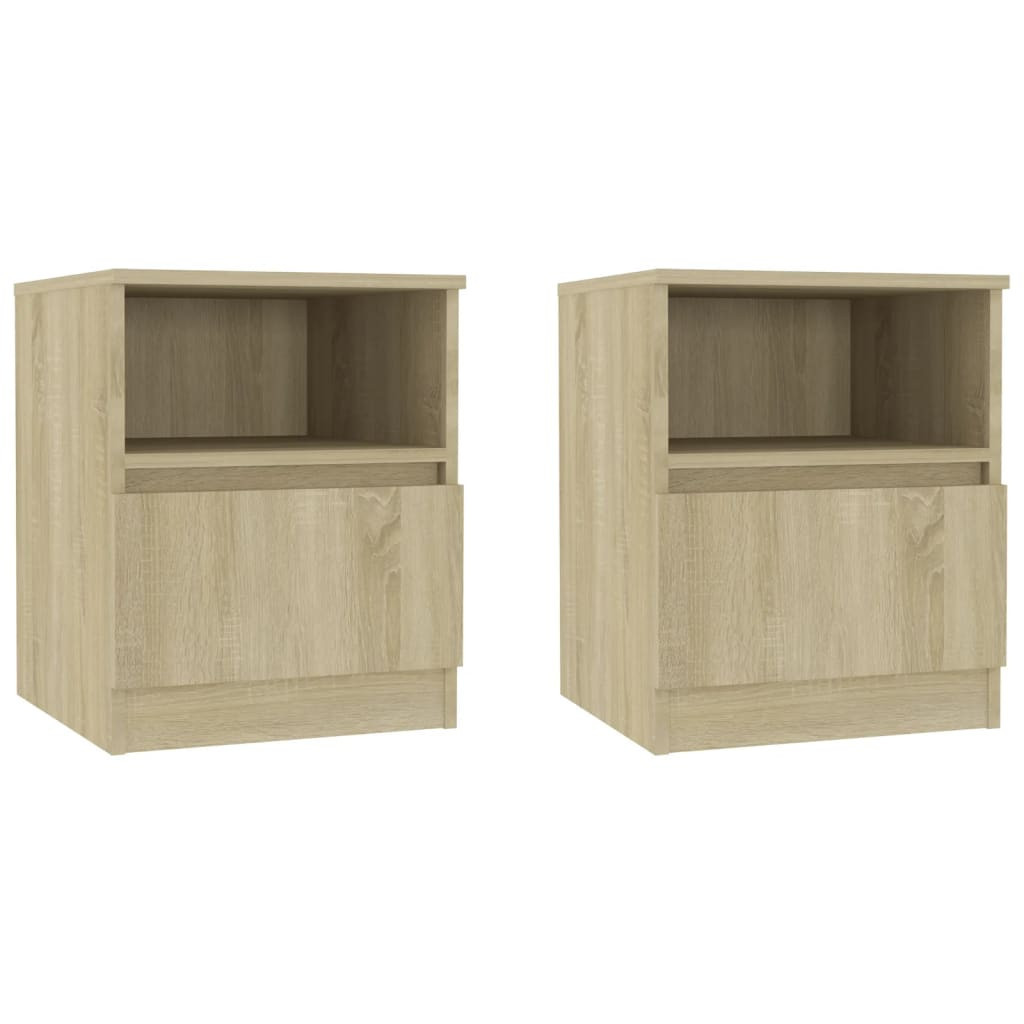 2x Szafka Nocna Stolik Komoda Brązowa z Szufladą Do Sypialni 40x40x50 cm