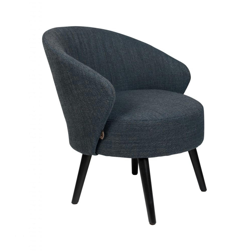 WALDO - Fauteuil en tissu bleu gris