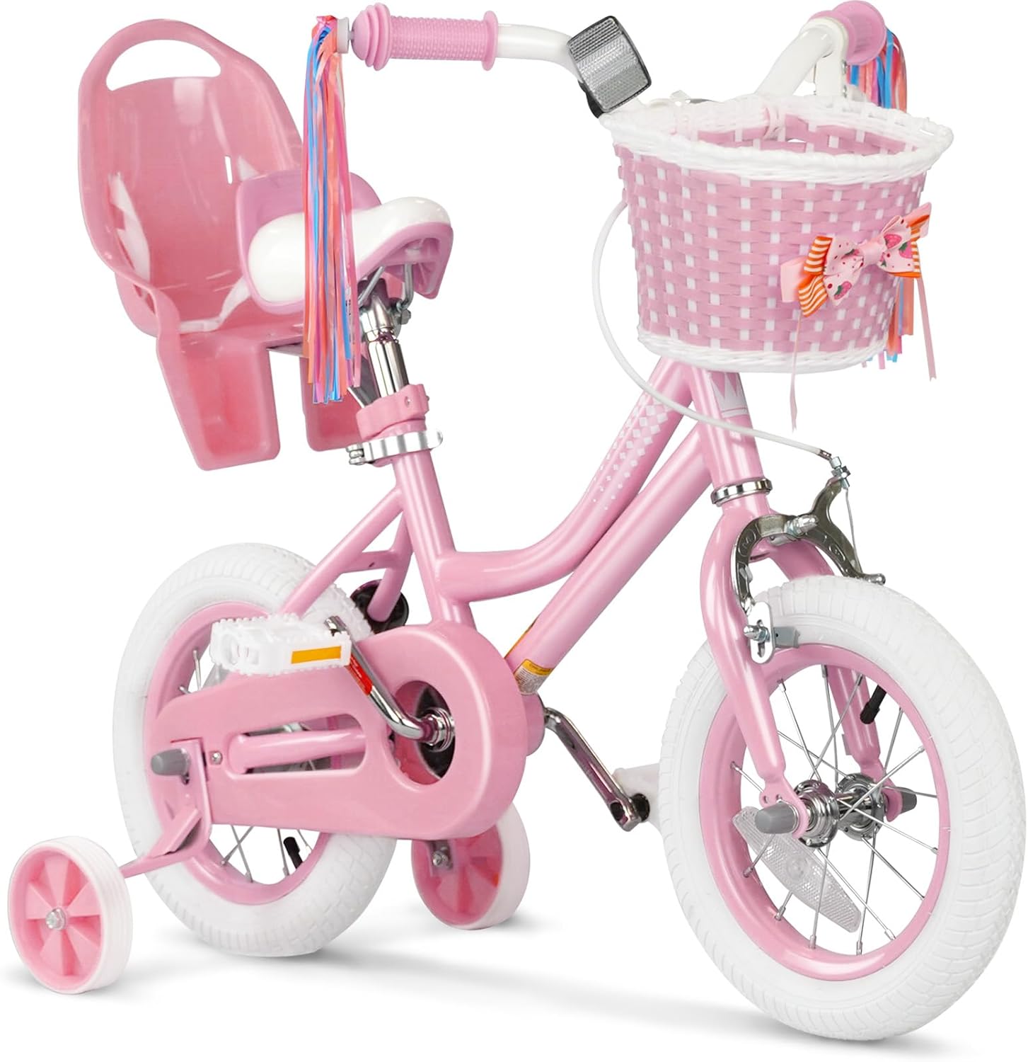Glaf Toddler Girls Bike for Age 2-9 Years Old 12 14 16 Inch Girls Bike with Training Wheels and Doll Seat Kids Bike Bicycle with Basket Adjustable Seat