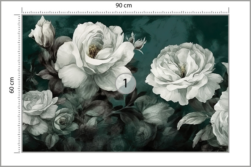 Fototapeta Do Salonu Akwarelowe Białe Peonie 90x60cm
