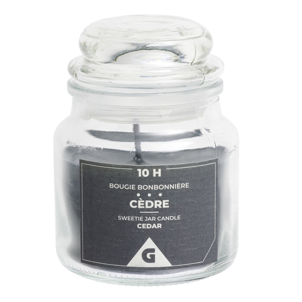 Bougie parfumée dans bonbonnière en verre H6cm (6 modèles)