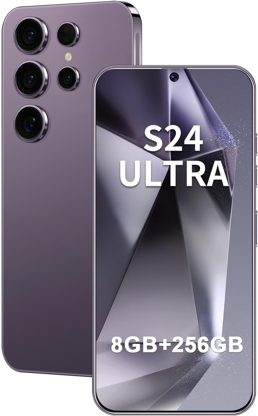 I24 Ultra Unlocked Phone 8GB+256GB Android Cell Phone 7 inch HD Screen Mobile Phone 108MP+48MP Camera 6800 mAh Extra Large Battery 5G Dual SIM (Titanium Purple)