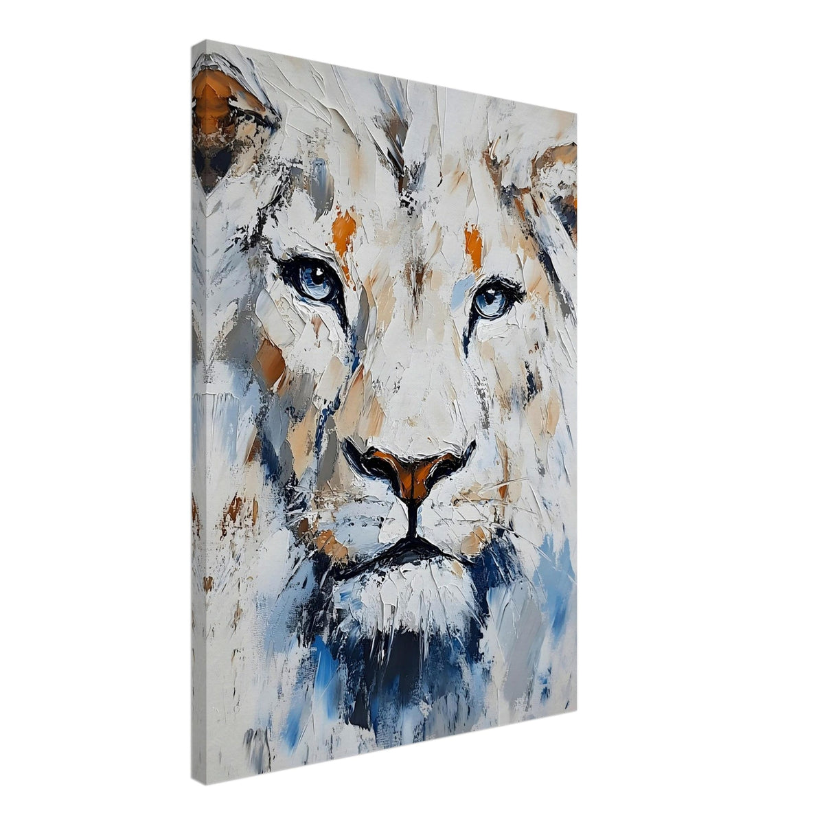 Artfulprints Canvas Abstract painted lion canvas - 50x70 cm - Grijs