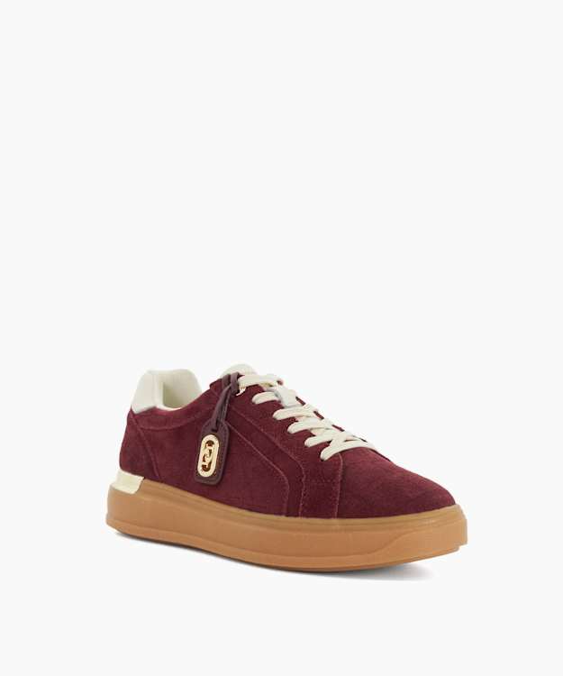 Ekino Burgundy - Charm Detail Lace Up Trainers