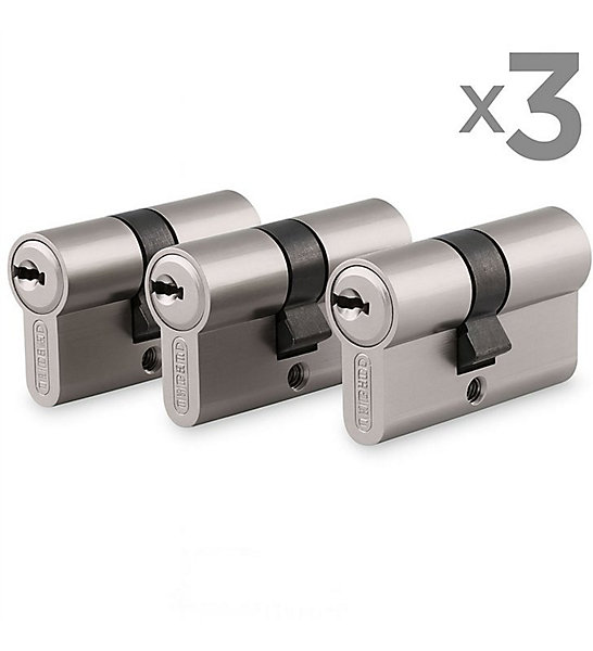 Lot de 3 cylindres s entrouvrant Trafic 6 pour serrure de porte haute sécurité 12 clés identiques Taille - lot de 3 - 30x40mm