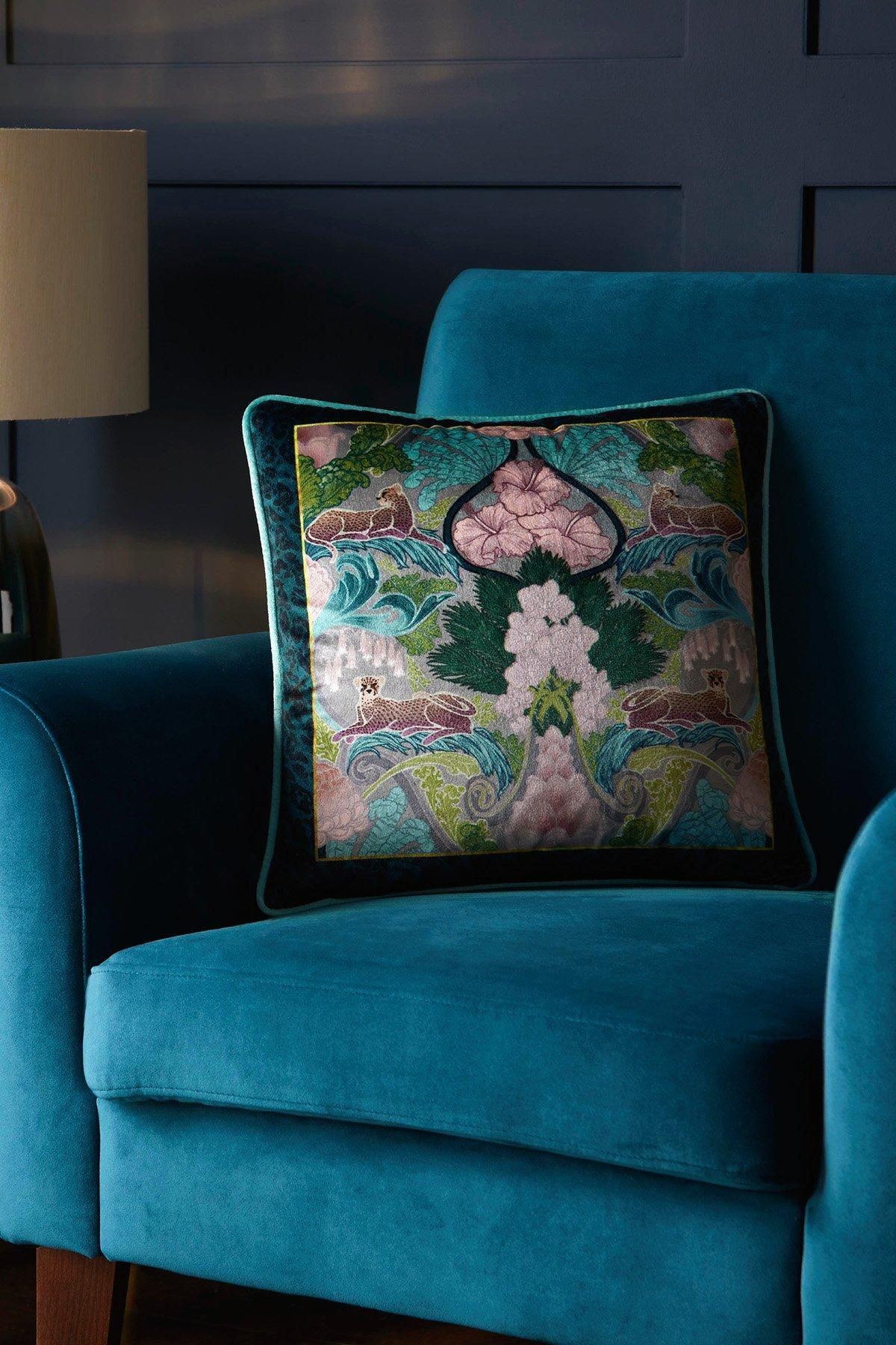 Laurence Llewelyn-Bowen Suburban Jungle' Soft Touch Velvet Filled Cushion